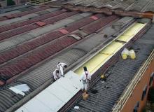 Bonifica amianto, rifacimento tetto industriale